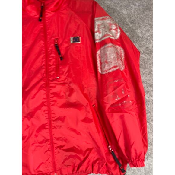 Vintage 90s DC Shoes Windbreaker Jacket Mens Large Red Full Zip Up Track Warmup - Picture 4 of 7